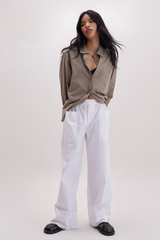 Light Gray Weekend Poplin Pant Pant