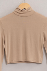 Rosy Brown McCaul Turtleneck Crop Top TOP