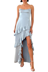 Gray Magnolia Silk Maxi in Aero Maxi Dress