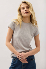 Light Gray Vintage Jersey Short Sleeve Tee T Shirt