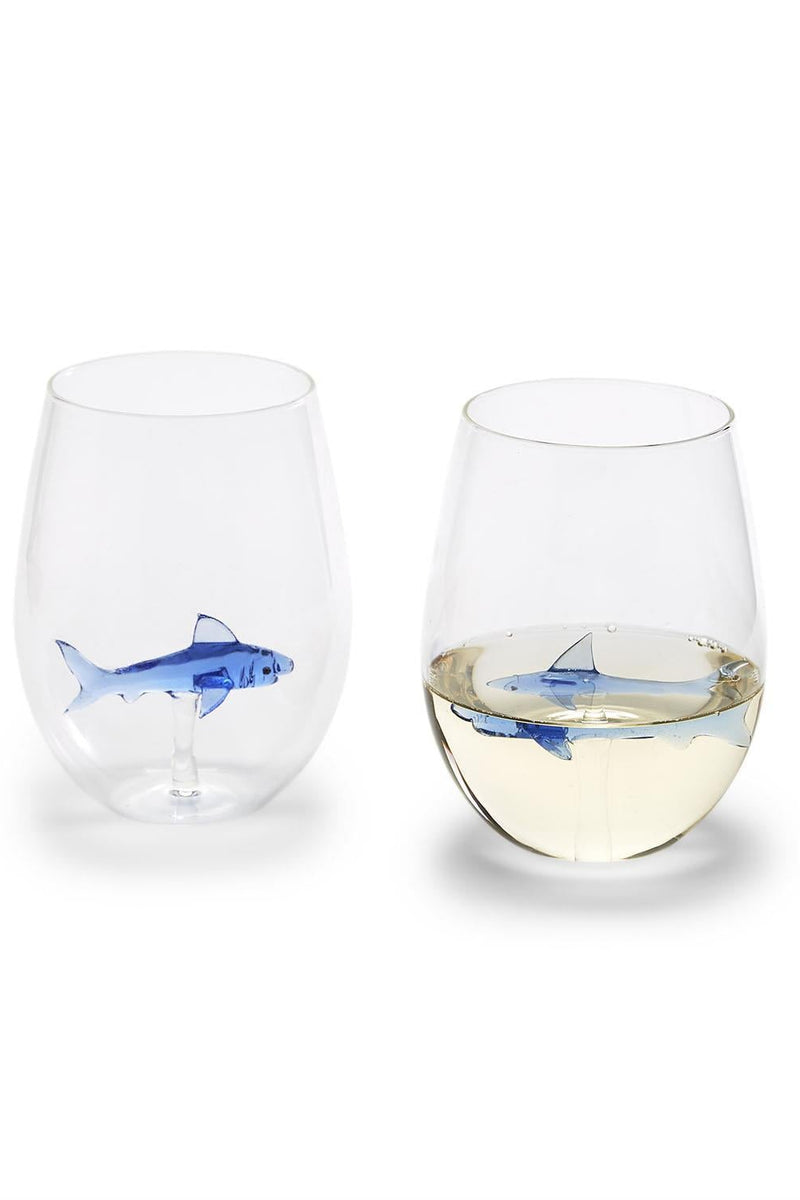 White Smoke Shark Stemless Wine Glass Wine Glass