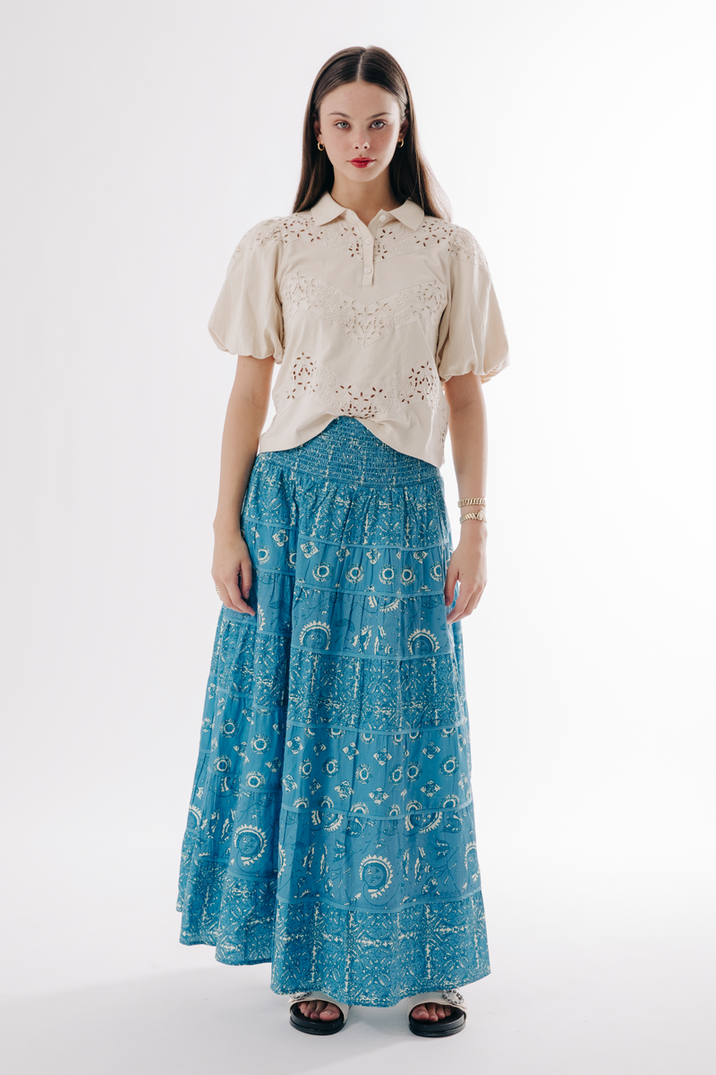 Dark Cyan Carina Skirt Maxi Skirt