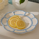 Rosy Brown French Blue Bamboo Plates Plate