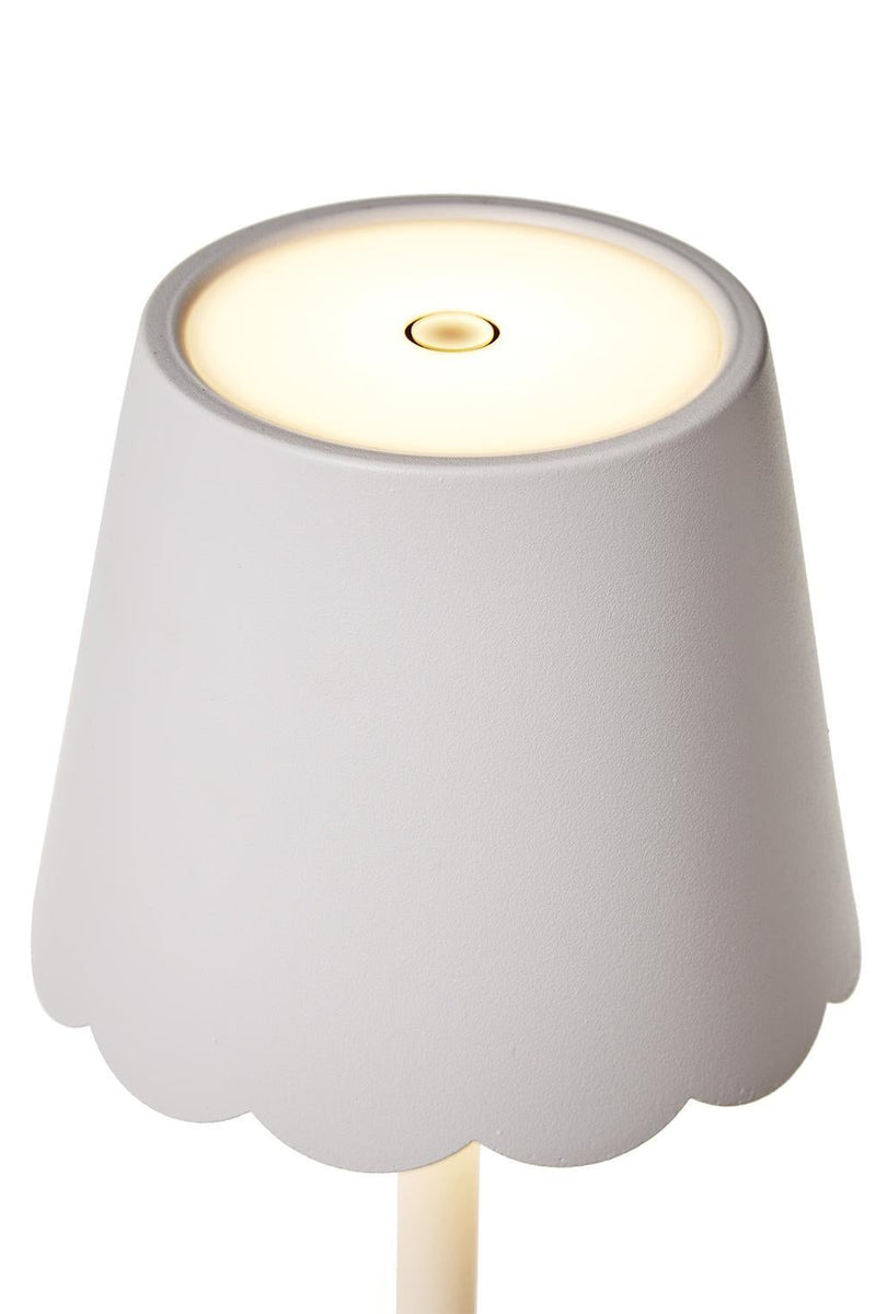 Light Gray Scalloped Edge Table Lamp Gift