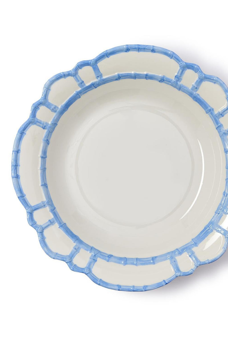 Light Gray French Blue Bamboo Plates Plate