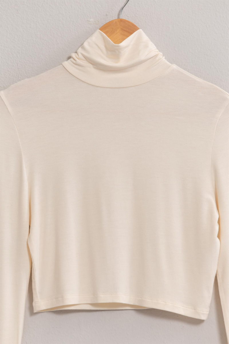 Light Gray McCaul Turtleneck Crop Top TOP