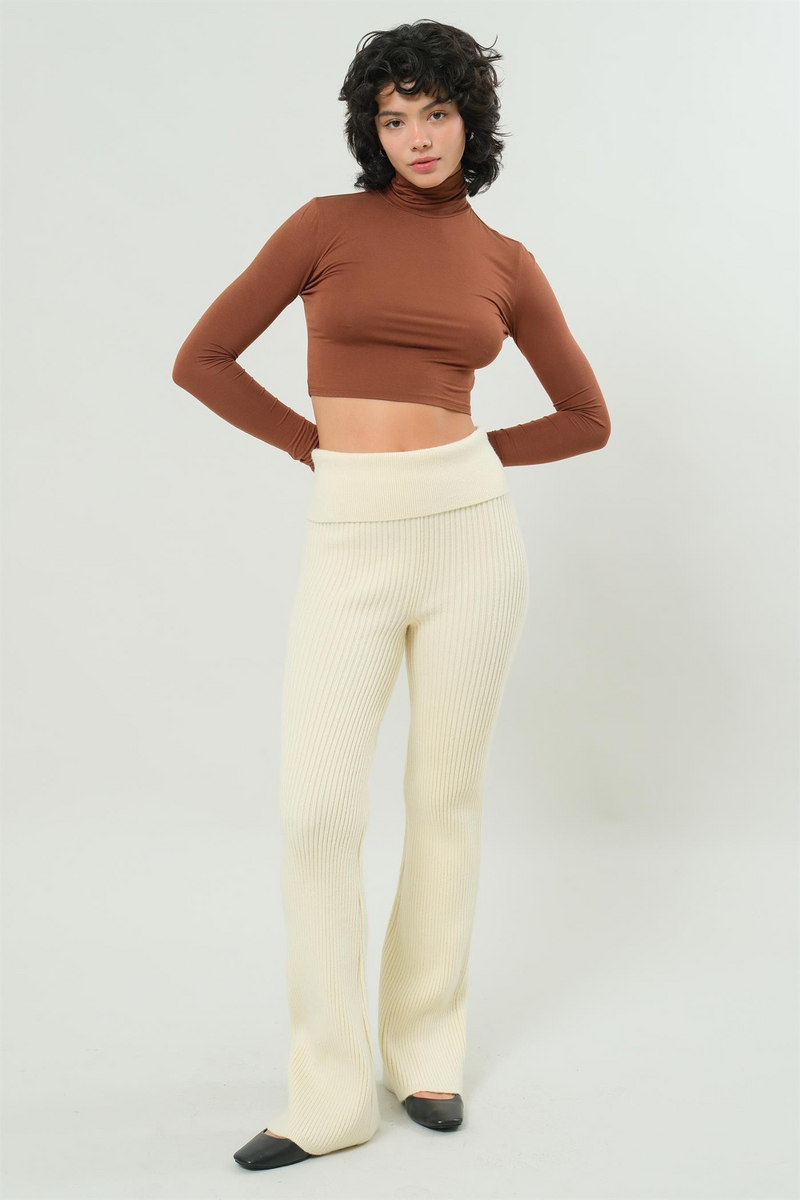 Light Gray McCaul Turtleneck Crop Top TOP