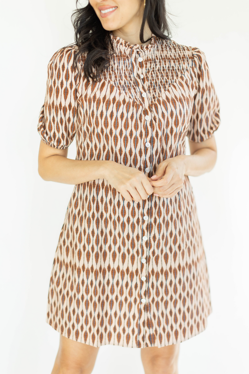 Beige Cassia Mini Dress | Hypnotic Mini Dress