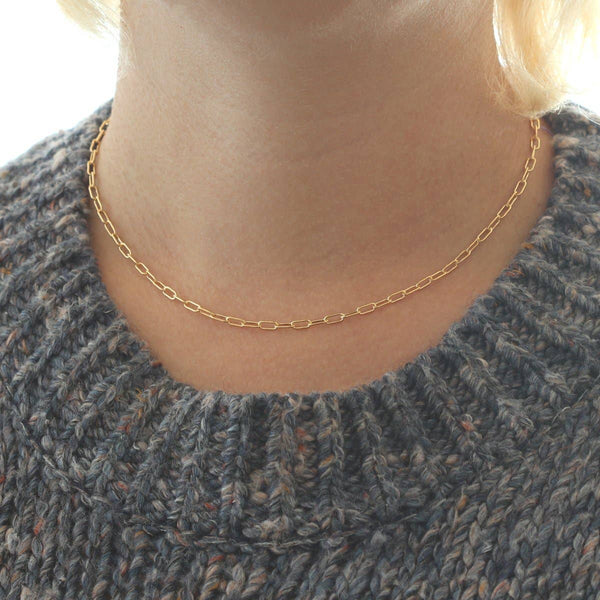 Dim Gray Thick Drawn Cable Chain Necklace