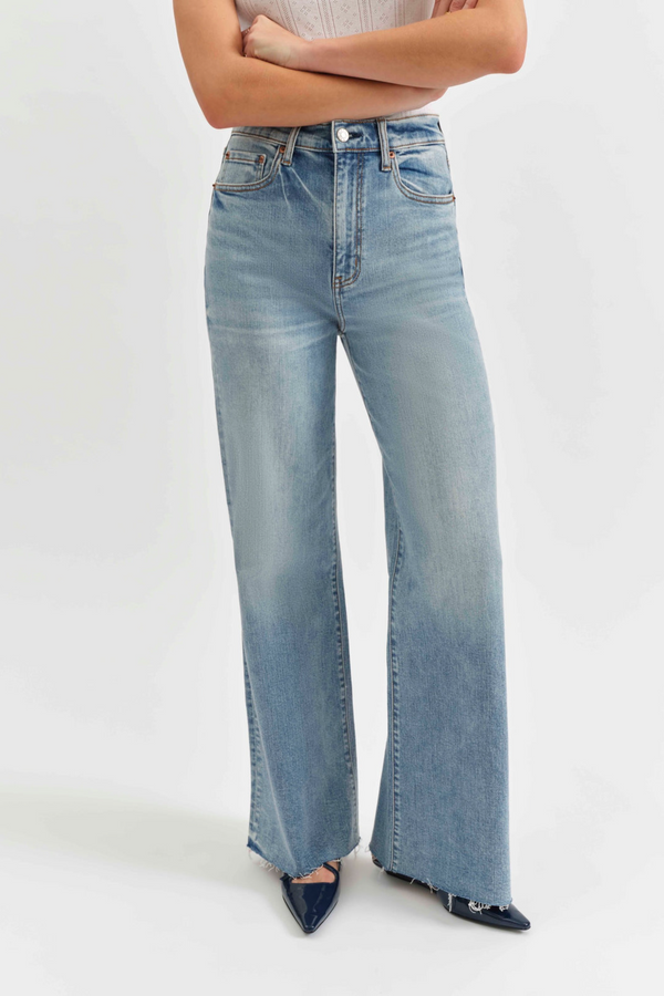 Lavender Far Out High Rise Wide Leg | Fools Gold Jeans