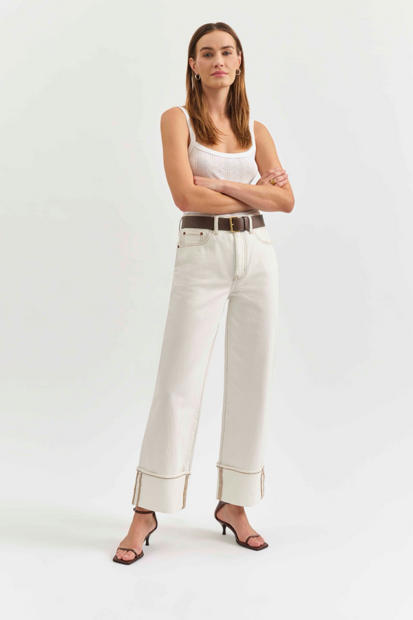 Beige Eastside Loose Cuff | Vanilla Jeans