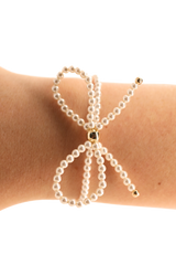 Dark Salmon Pearl Bow Bracelet Bracelet