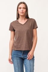 Dark Slate Gray Vanya Short Sleeve Slub Tee shirt