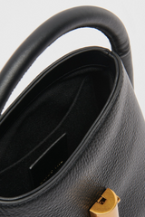 Dark Slate Gray Neve Crossbody | Black Leather Cross Body