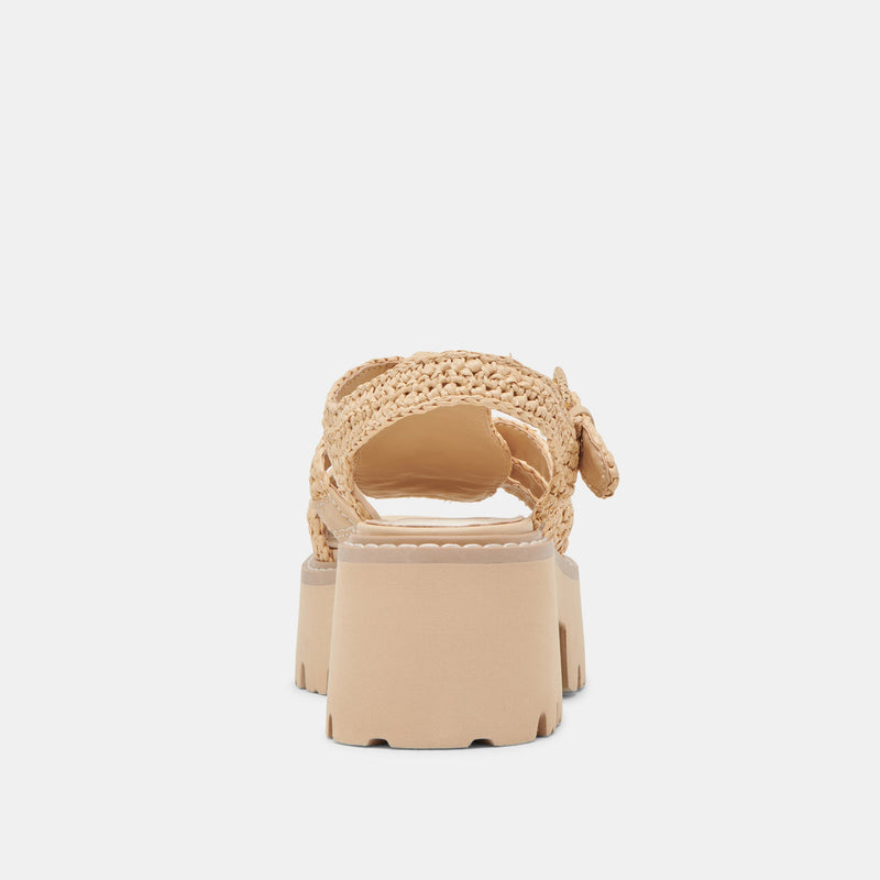 White Smoke Latice Sandals | Light Natural Sandal