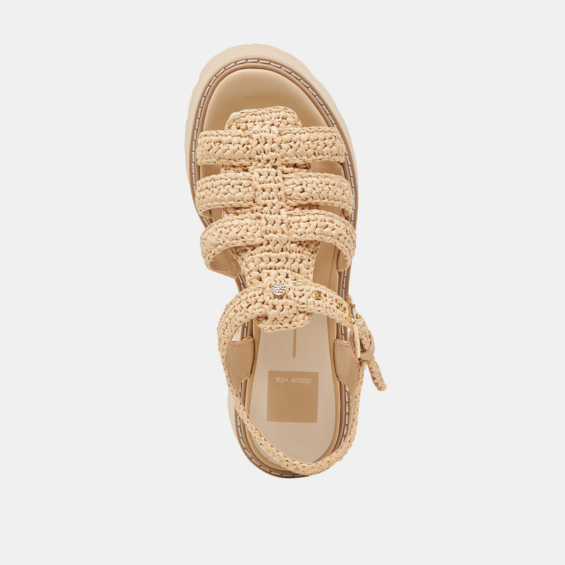 White Smoke Latice Sandals | Light Natural Sandal