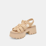 White Smoke Latice Sandals | Light Natural Sandal