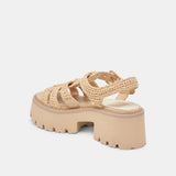 White Smoke Latice Sandals | Light Natural Sandal