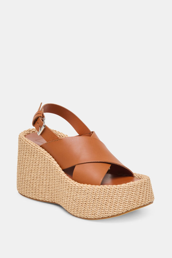 White Smoke Skylar Wedges Brown Leather Wedges