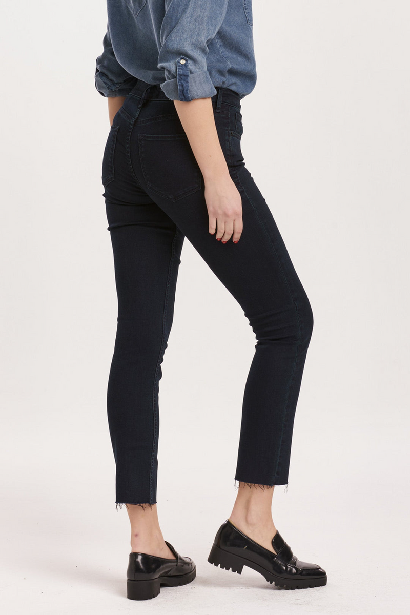 Dark Slate Gray Blaire Mid Rise Slim Straight Jean | Yorkville Jeans