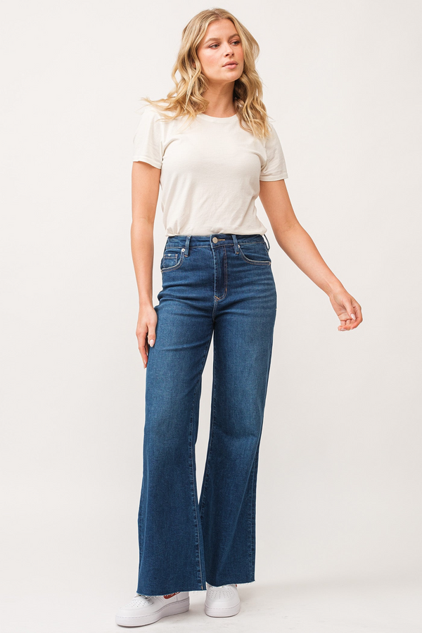 Antique White Fiona High Rise Wide Leg Jean | Borealis Jeans