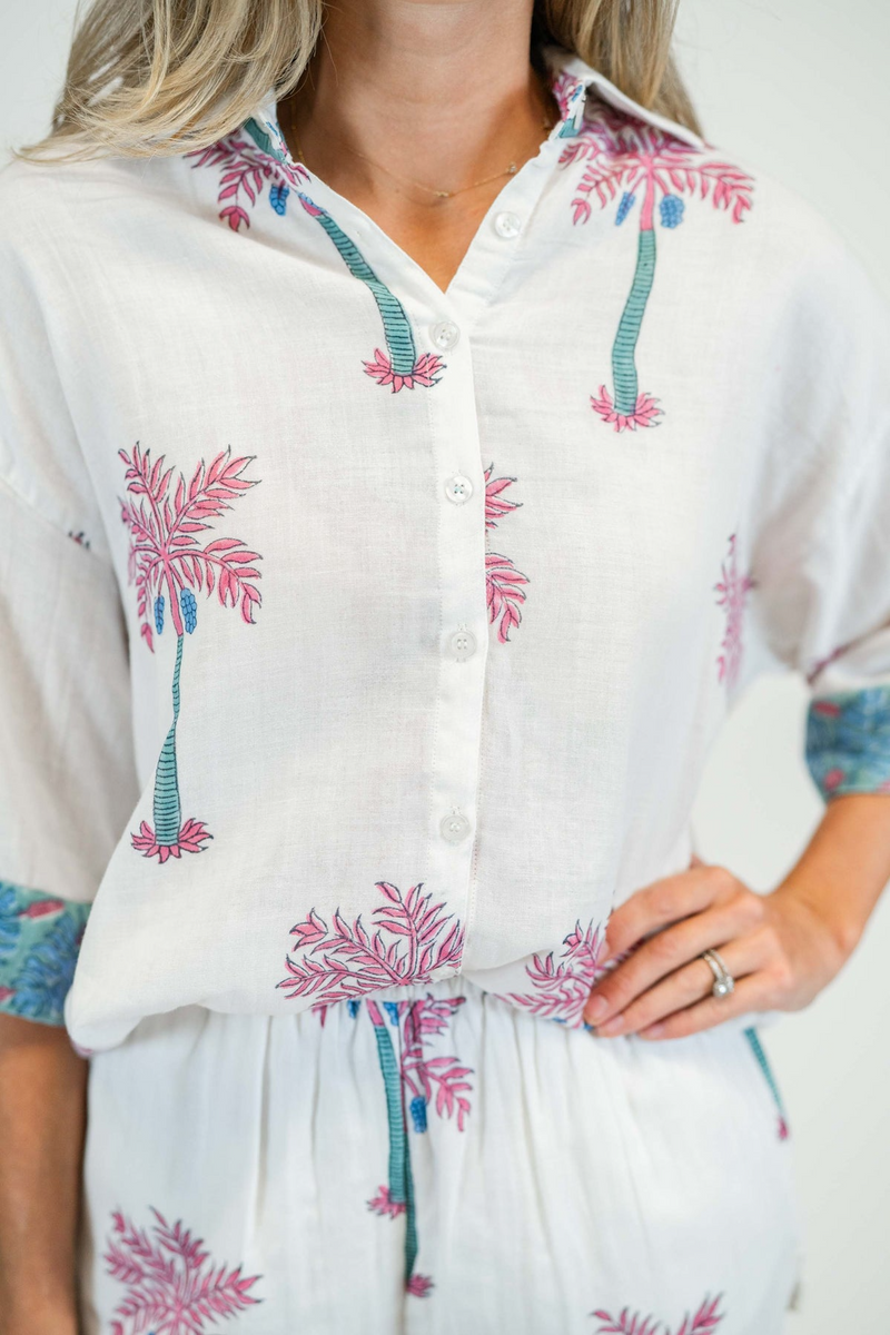 Light Gray Emory Blouse | Island Paradise Blouse