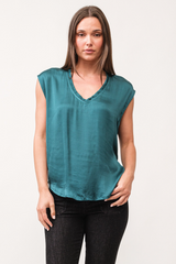 Misty Rose Yanis V-Neck Sleeveless Top Top