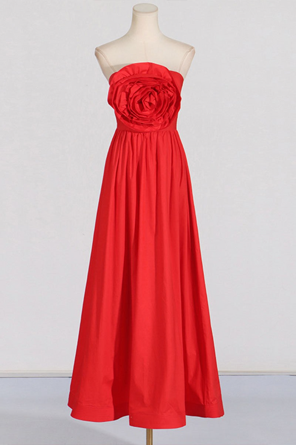 Firebrick Noreen Flower Maxi Dress