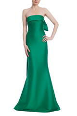 Sea Green Mikado | Bow Back Mermaid Gown Formal Dress