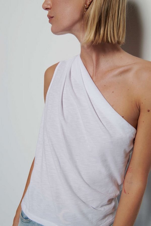 Light Gray Emberly One Shoulder Top