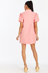 Misty Rose Elliana Barong Mini Dress in Watermelon Pink Mini Dress