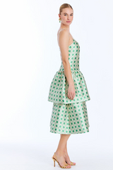 White Smoke Ellison Convertible Gown in Solihiya Green/Ivory Formal Dress