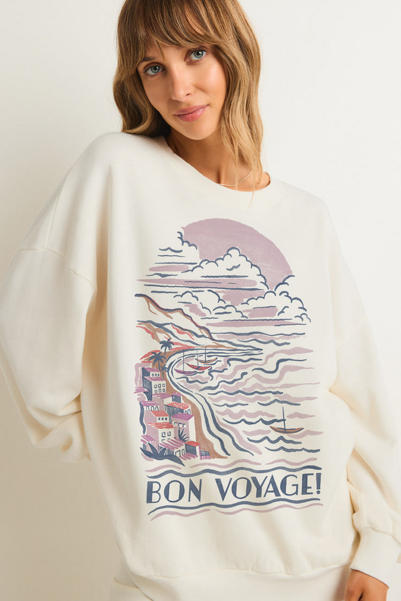 Light Gray Bon Voyage Sunday Sweatshirt Sweatshirt