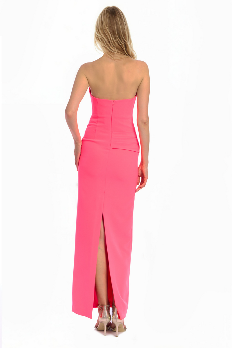 Light Coral Emery Fitted Strapless Gown Formal Dress