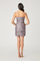 Light Gray Sana Dress in Multi Mini Dress