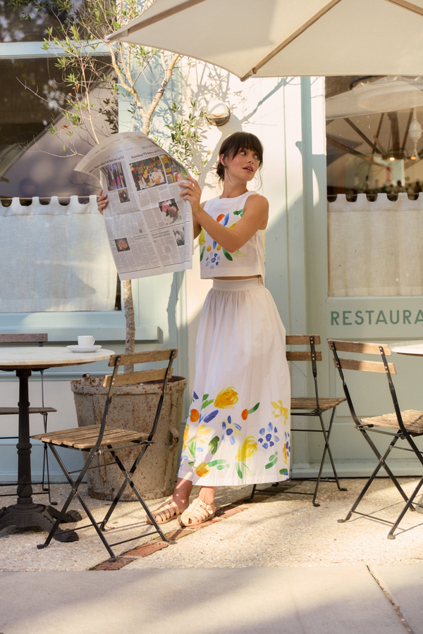 Gray Kit Skirt in Arancia Midi Skirt