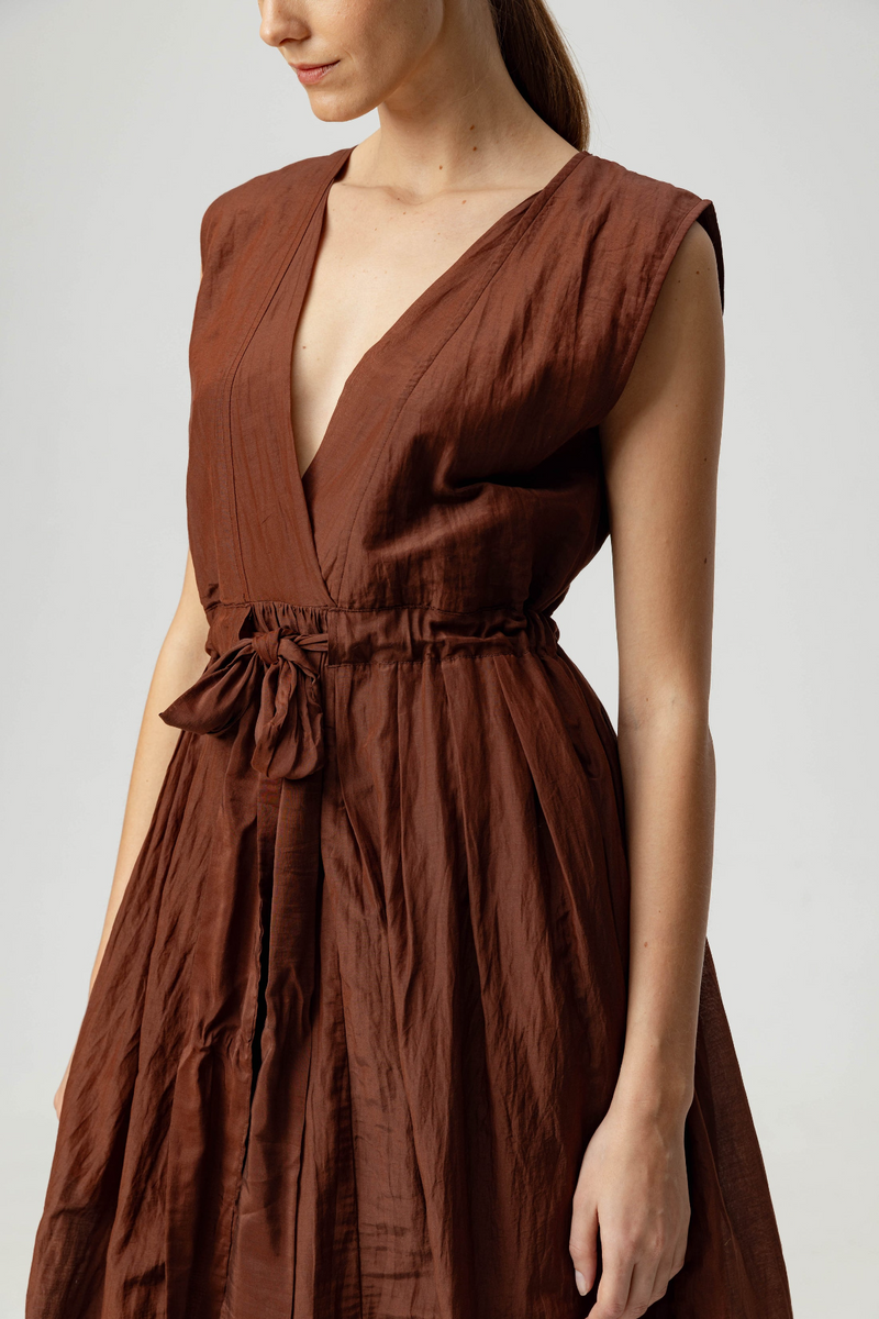 Saddle Brown Lucia Dress Midi Dress