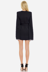 White Smoke The Silva | Black Scallop Sleeved Mini Dress Mini Dress