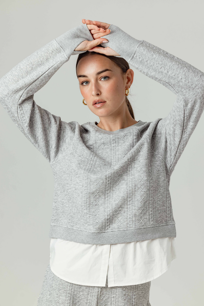 Light Gray Mor Pullover Top