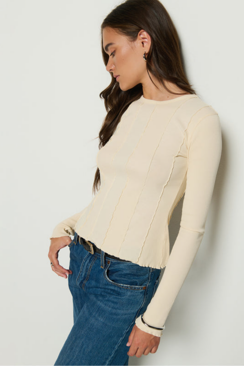 Light Gray Nico Seamed Top Top