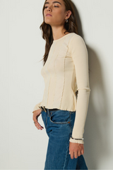 Light Gray Nico Seamed Top Top