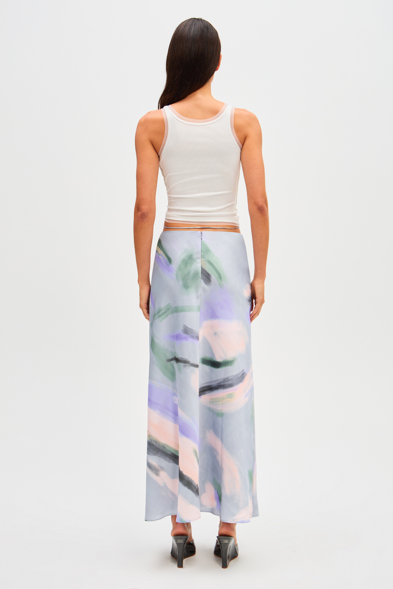 Lavender Melody Satin Skirt in Elysian Fields Maxi Skirt