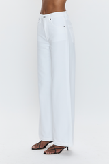 Lavender Jadyn Low Slung Palazzo Jean | Vivid White Jeans