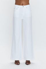 Lavender Jadyn Low Slung Palazzo Jean | Vivid White Jeans