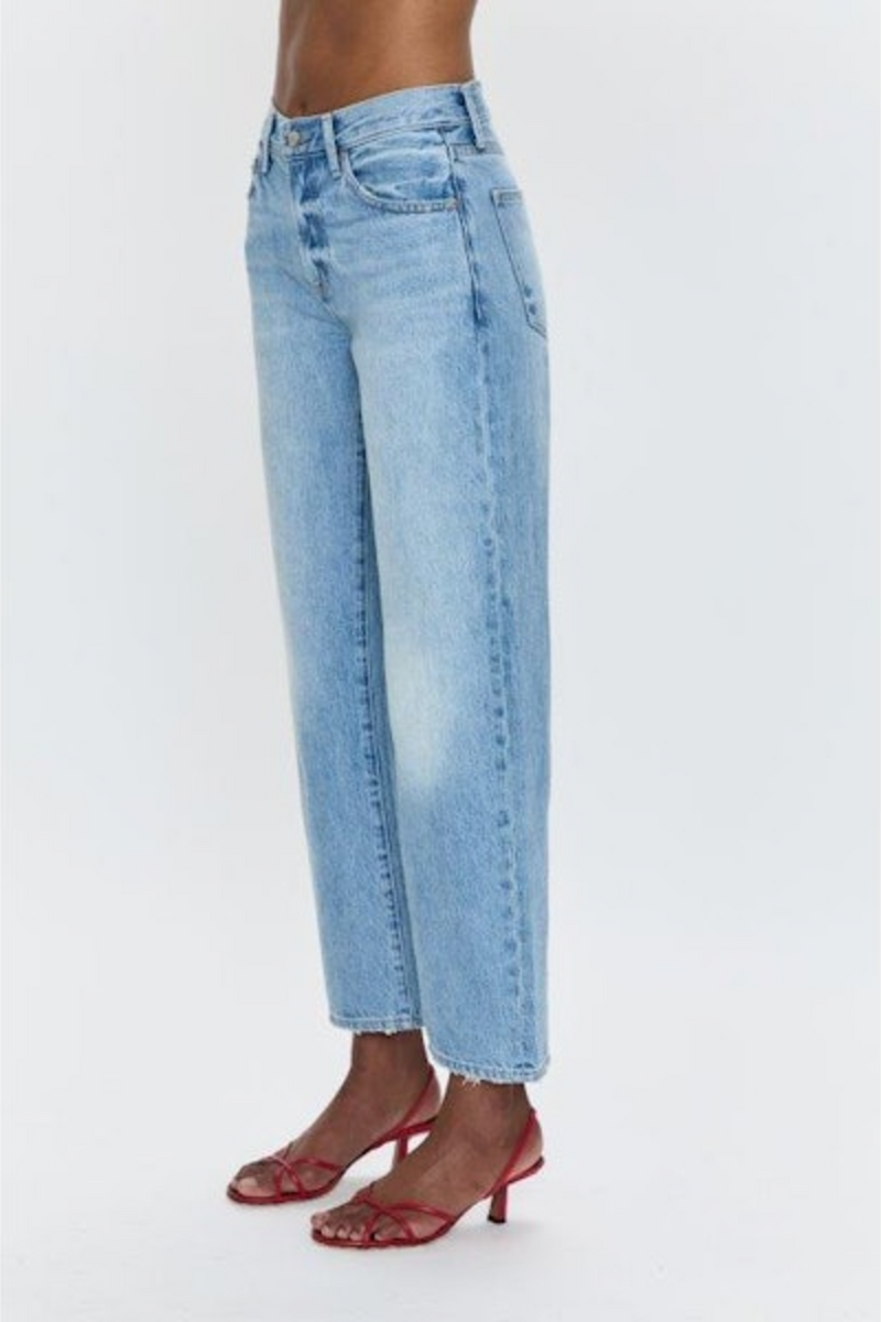 Lavender Lexi Mid Rise Bowed Straight Jean | Athens Jeans