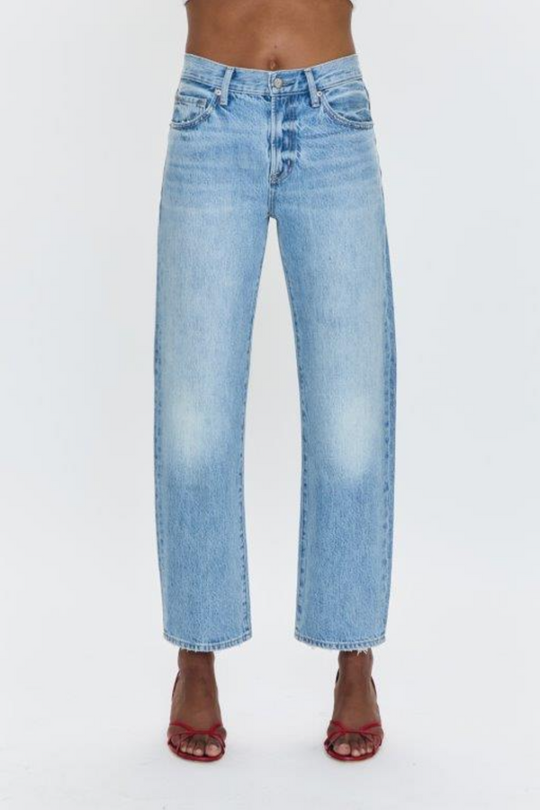 Lavender Lexi Mid Rise Bowed Straight Jean | Athens Jeans