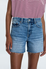 Dim Gray Kennedy Mid Rise Short | Central Vintage Denim Shorts