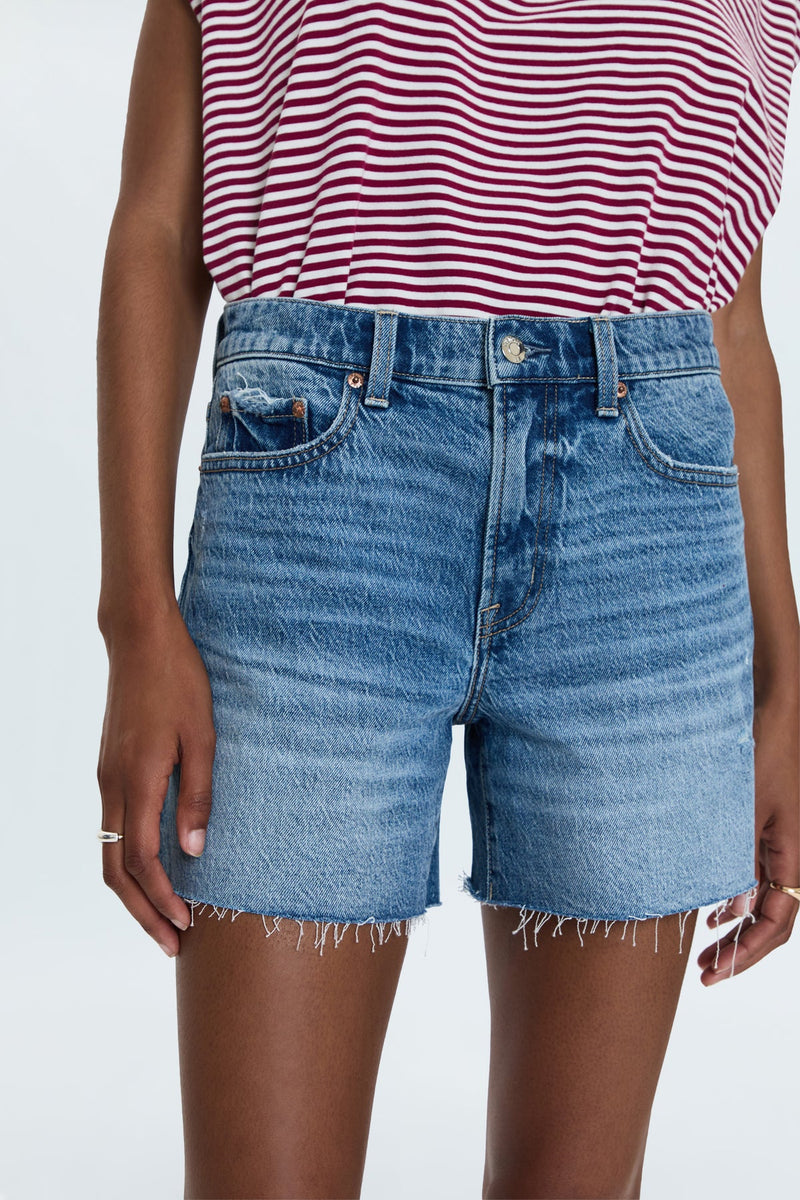 Dim Gray Kennedy Mid Rise Short | Central Vintage Denim Shorts