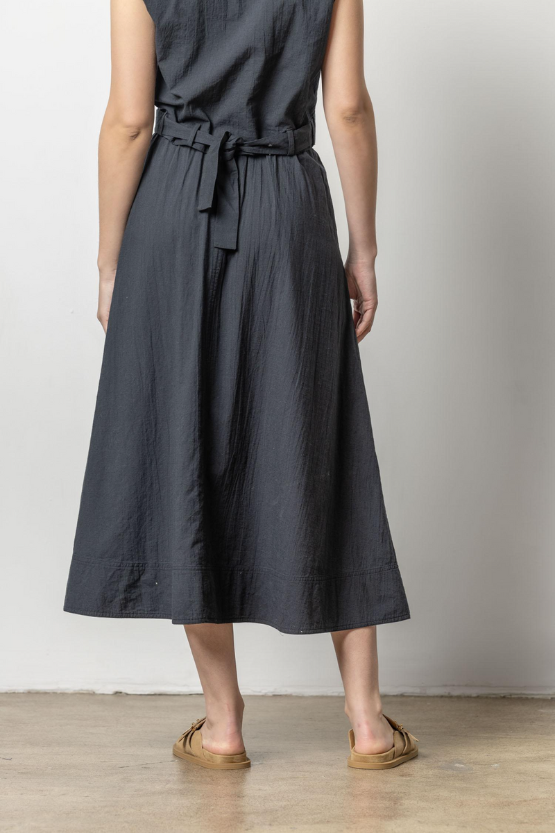 Gray Long Belted Skirt Maxi Skirt