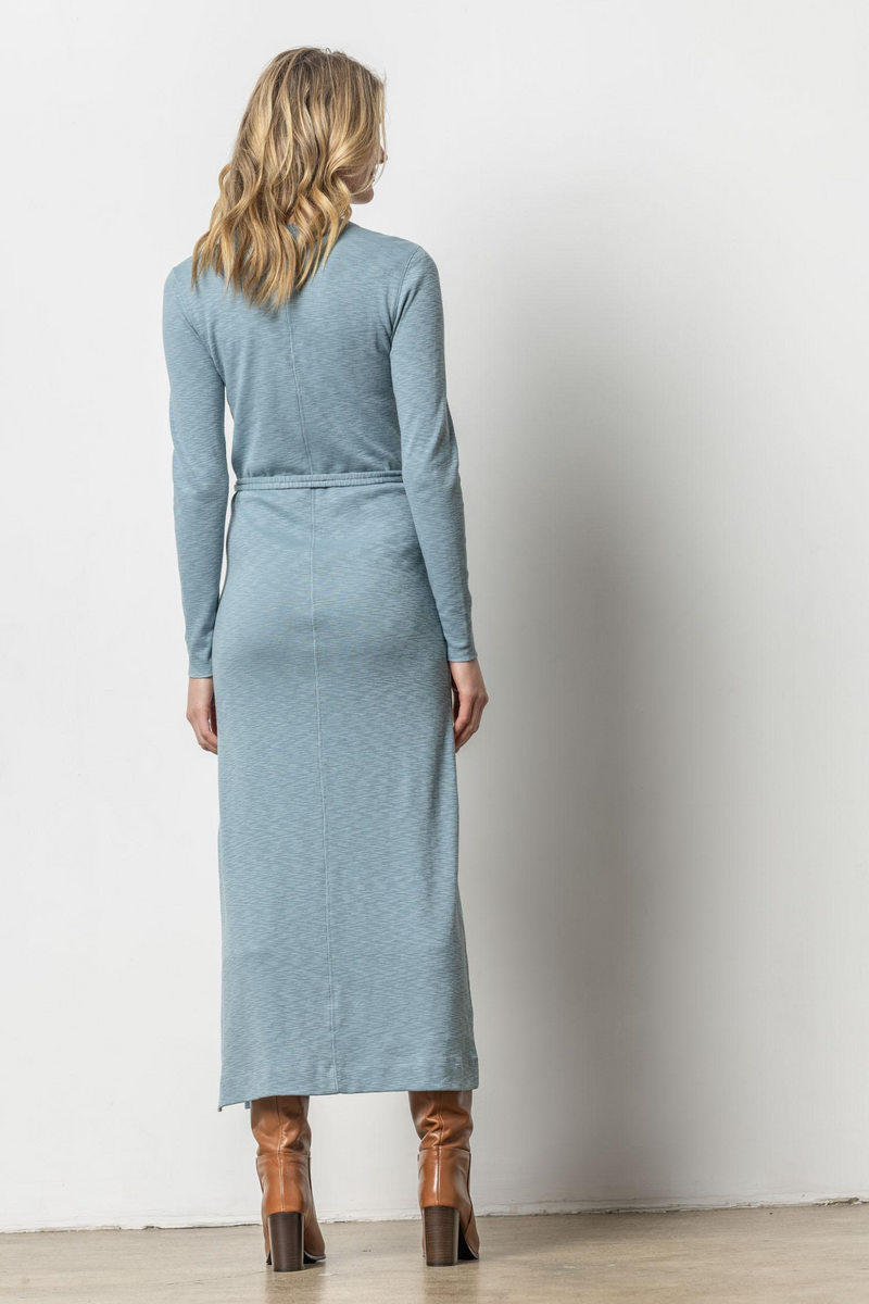 Light Gray Belted Maxi Column Dress Midi Dress